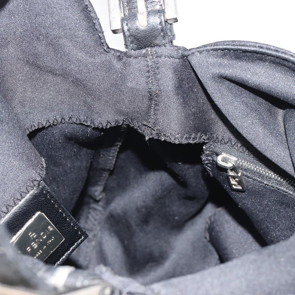 FENDI Hand Bag cotton Black Silver Auth mr2595