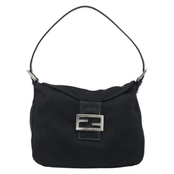 FENDI Hand Bag cotton Black Silver Auth mr2595