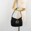 FENDI Hand Bag cotton Black Silver Auth mr2595-24