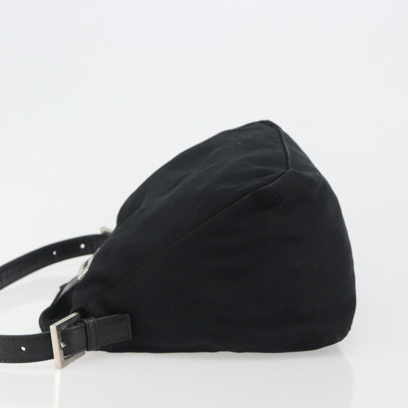 FENDI Hand Bag cotton Black Silver Auth mr2595