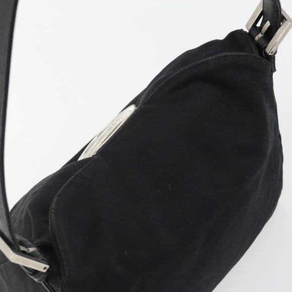 FENDI Hand Bag cotton Black Silver Auth mr2595