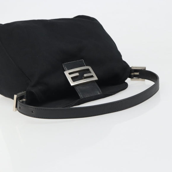 FENDI Hand Bag cotton Black Silver Auth mr2595
