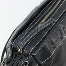 CHANEL Chain Shoulder Bag Lamb Skin Navy Silver CC Auth mr2596A-14
