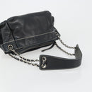 CHANEL Chain Shoulder Bag Lamb Skin Navy Silver CC Auth mr2596A-7