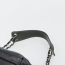 CHANEL Chain Shoulder Bag Lamb Skin Navy Silver CC Auth mr2596A-8