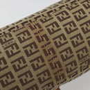 FENDI Zucchino Canvas Mamma Baguette Shoulder Bag Beige Silver Auth mr2597A-9