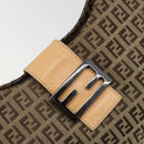 FENDI Zucchino Canvas Mamma Baguette Shoulder Bag Beige Silver Auth mr2597A-19