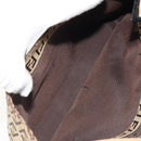 FENDI Zucchino Canvas Mamma Baguette Shoulder Bag Beige Silver Auth mr2597A-25