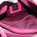 FENDI Mamma Baguette Shoulder Bag Cotton Wine Red Silver Auth mr2598-11