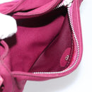 FENDI Mamma Baguette Shoulder Bag Cotton Wine Red Silver Auth mr2598-22