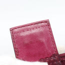 FENDI Mamma Baguette Shoulder Bag Cotton Wine Red Silver Auth mr2598-12