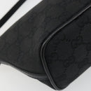 GUCCI GG Canvas Hand Pouch Black Silver 07198 Auth mr2600A-11