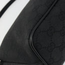 GUCCI GG Canvas Hand Pouch Black Silver 07198 Auth mr2600A-13