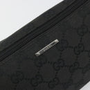 GUCCI GG Canvas Hand Pouch Black Silver 07198 Auth mr2600A-14