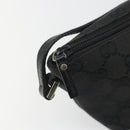 GUCCI GG Canvas Hand Pouch Black Silver 07198 Auth mr2600A-15