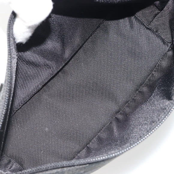 GUCCI GG Canvas Hand Pouch Black Silver 07198 Auth mr2600A