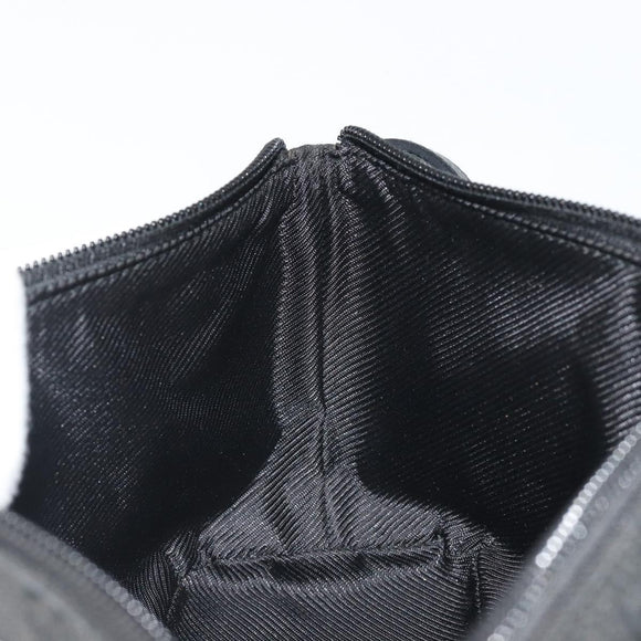 GUCCI GG Canvas Hand Pouch Black Silver 07198 Auth mr2600A