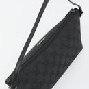 GUCCI GG Canvas Hand Pouch Black Silver 07198 Auth mr2600A-6