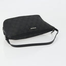 GUCCI GG Canvas Hand Pouch Black Silver 07198 Auth mr2600A-7