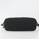 GUCCI GG Canvas Hand Pouch Black Silver 07198 Auth mr2600A-9