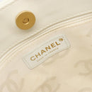 CHANEL Wild stitch Hand Bag Leather White Gold CC Auth mr2601A-16