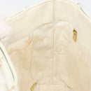 CHANEL Wild stitch Hand Bag Leather White Gold CC Auth mr2601A-19