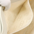 CHANEL Wild stitch Hand Bag Leather White Gold CC Auth mr2601A-21