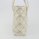 CHANEL Wild stitch Hand Bag Leather White Gold CC Auth mr2601A-5