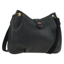 HERMES Rodeo Shoulder Bag Leather Black Gold Auth mr2602V-1