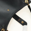 HERMES Rodeo Shoulder Bag Leather Black Gold Auth mr2602V-17