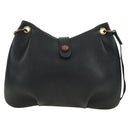 HERMES Rodeo Shoulder Bag Leather Black Gold Auth mr2602V-2