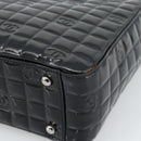 CHANEL Hand Bag Patent Leather Black Silver CC Auth mr2603A-9