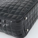 CHANEL Hand Bag Patent Leather Black Silver CC Auth mr2603A-14