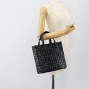 CHANEL Hand Bag Patent Leather Black Silver CC Auth mr2603A-22
