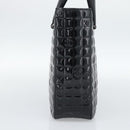 CHANEL Hand Bag Patent Leather Black Silver CC Auth mr2603A-3