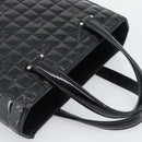CHANEL Hand Bag Patent Leather Black Silver CC Auth mr2603A-6