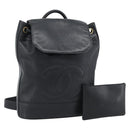 CHANEL Shoulder Bag Leather 2way Black Gold CC Auth mr2604V-1