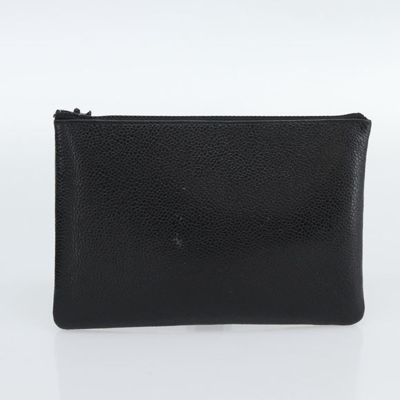 CHANEL Shoulder Bag Leather 2way Black Gold CC Auth mr2604V