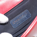 CHANEL Boy Chanel Chain Shoulder Bag Velor Red Gold CC Auth mr2605SAV-18