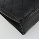 CHANEL Matelasse Shoulder Bag Leather Black Gold CC Auth mr2606V-11