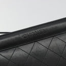 CHANEL Matelasse Shoulder Bag Leather Black Gold CC Auth mr2606V-14