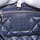 CHANEL Cococoon Tote Bag Leather Silver CC Auth mr2607-17