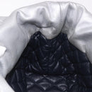 CHANEL Cococoon Tote Bag Leather Silver CC Auth mr2607-18