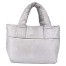 CHANEL Cococoon Tote Bag Leather Silver CC Auth mr2607-13