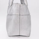 CHANEL Cococoon Tote Bag Leather Silver CC Auth mr2607-3