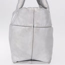 CHANEL Cococoon Tote Bag Leather Silver CC Auth mr2607-4