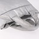 CHANEL Cococoon Tote Bag Leather Silver CC Auth mr2607-6