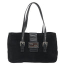 FENDI Hand Bag Suede Black Silver Auth mr2611A-13