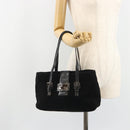 FENDI Hand Bag Suede Black Silver Auth mr2611A-25