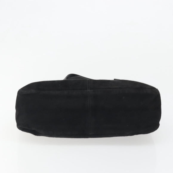 FENDI Hand Bag Suede Black Silver Auth mr2611A